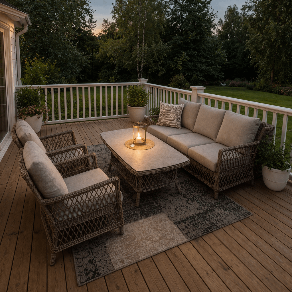 Kronoborg loungesoffa 3+1+1 med bord dynor ingår